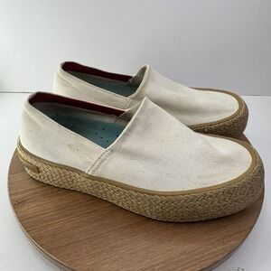 Seavees Oceanside Espadrille High Canvas stretch Slip-On Shoes White‎ Size US 8